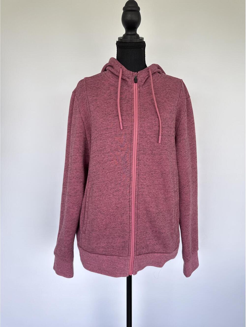FIGS Quartz Essential Hoodie Zip Sweatshirt Pink Heathered Size L